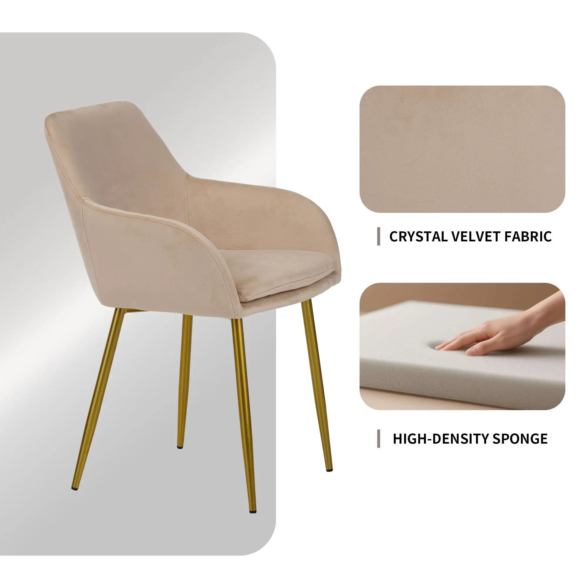 Dining Chair Set For Dining Rooms (Set of 2) - Beige