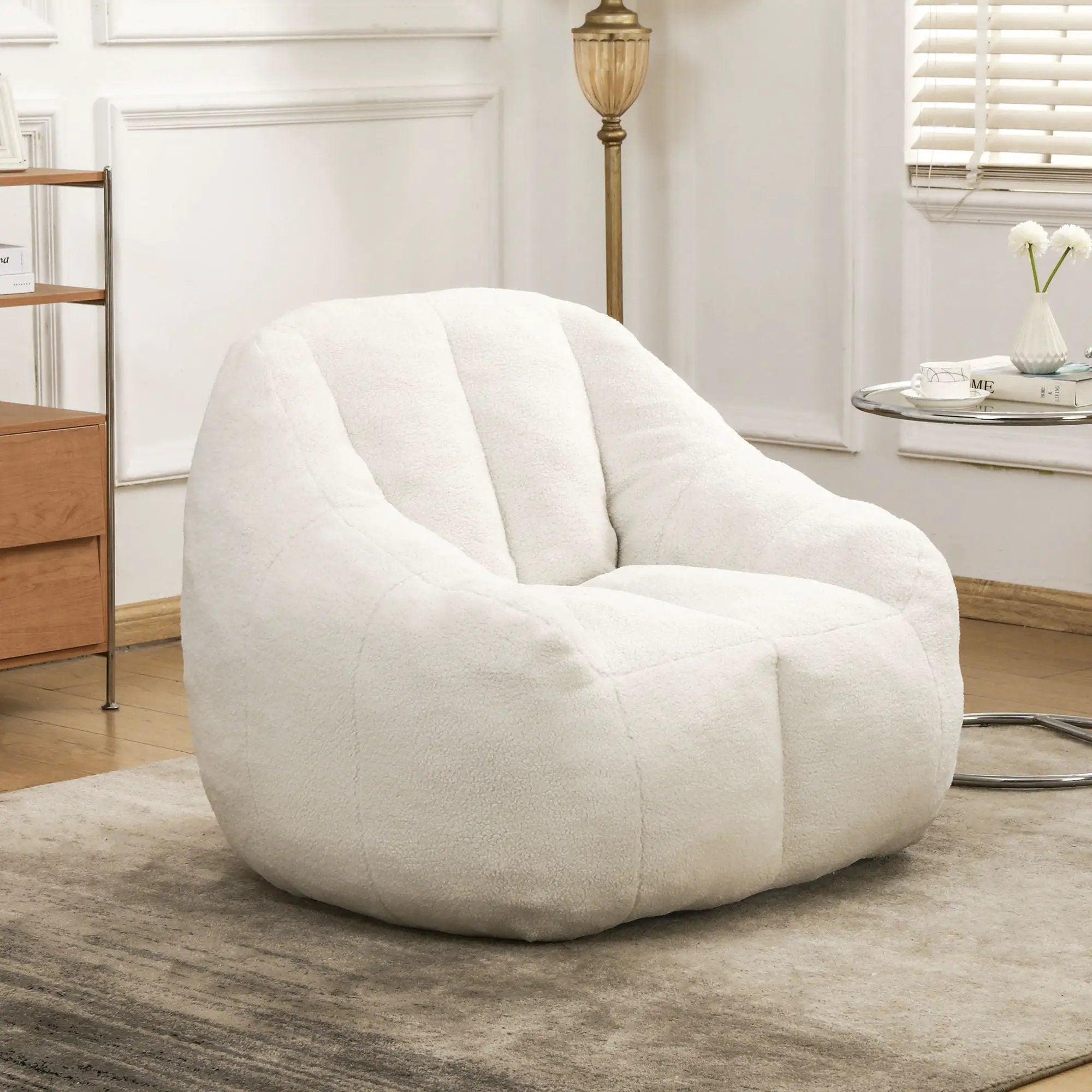 Comfy Bean Bag Chair With Memory Foam Filler, Tufted Soft by HouseOfZazla