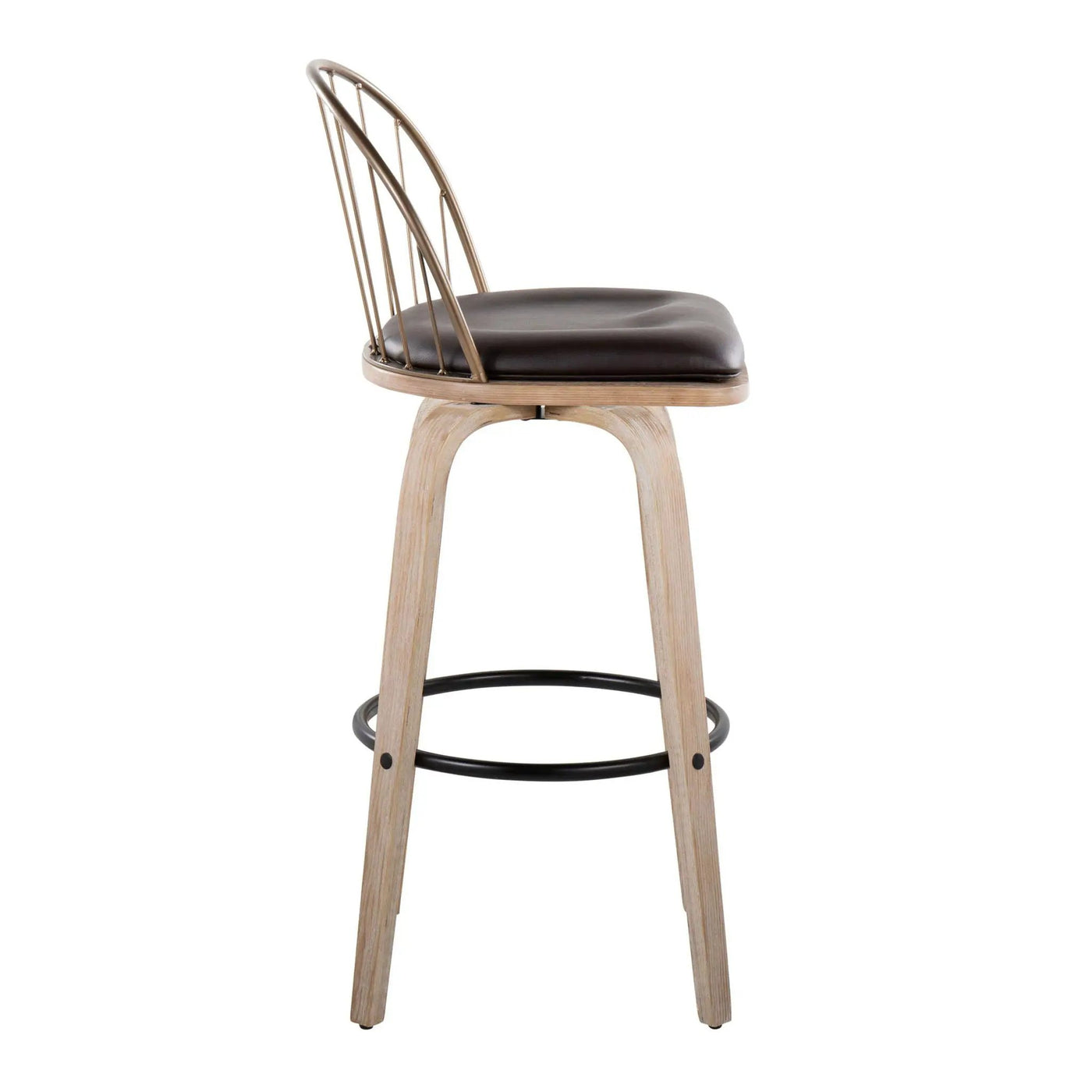 Riley - Industrial / Urban Fixed Height Barstool With Swivel With Removable Cushion (Set of 2) by HouseOfZazla