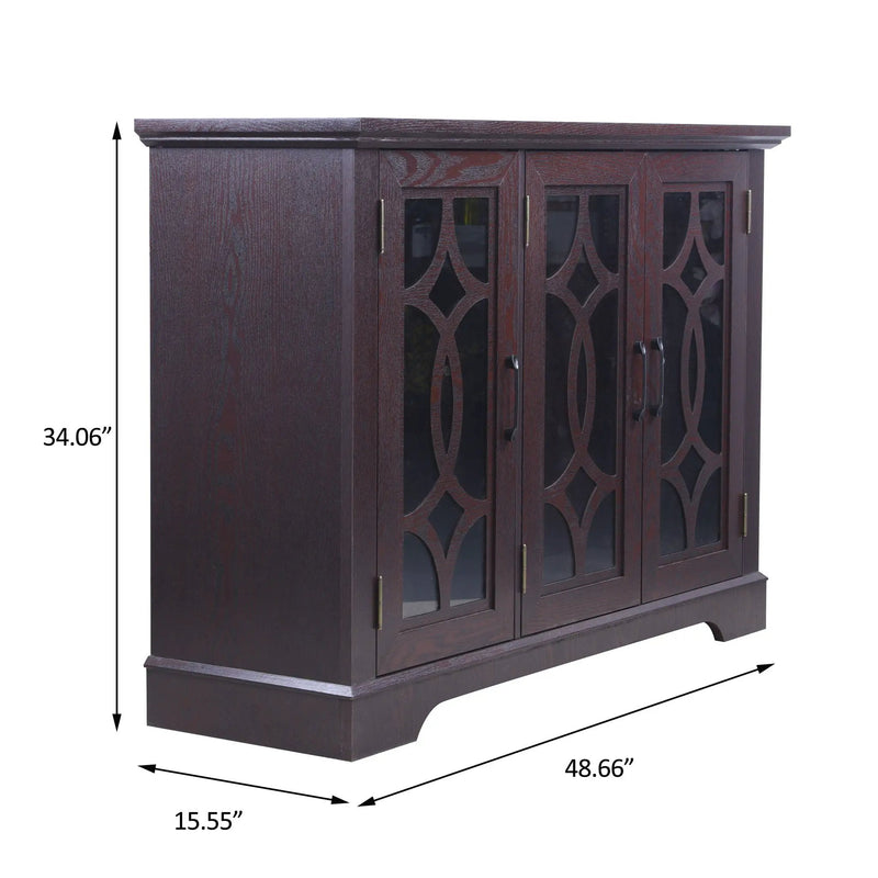 Spacious Sideboard With 3 Doors - Ox Blood Red by HouseOfZazla