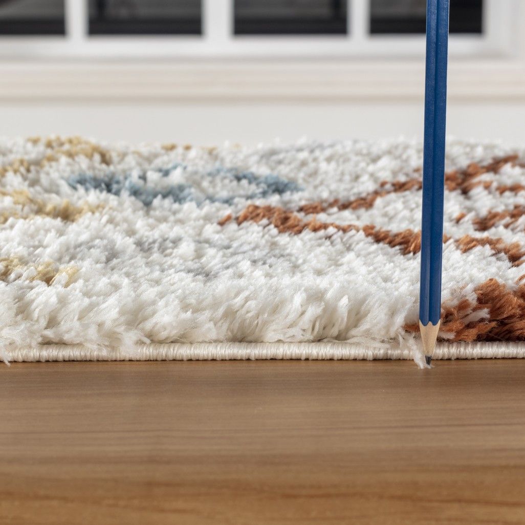 Loft Shag - 7'10" X 9'10" Shaggy Area Rug Polypropylene - Ivory by HouseOfZazla
