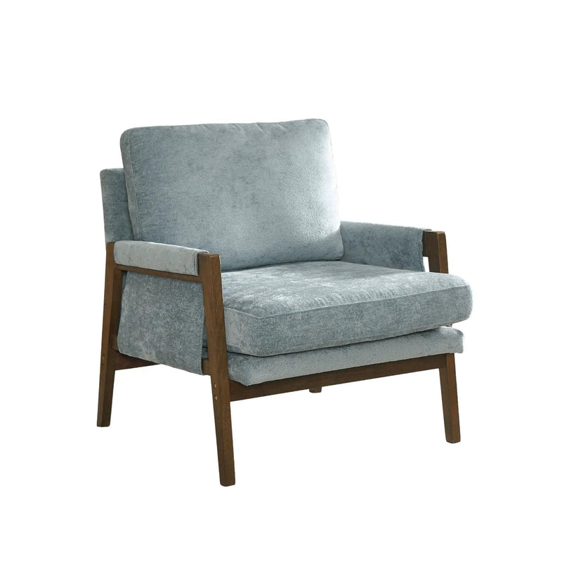 Kelly - Mid-Century Modern Velvet Accent Armchair - Blue by Unique Piece Furniture