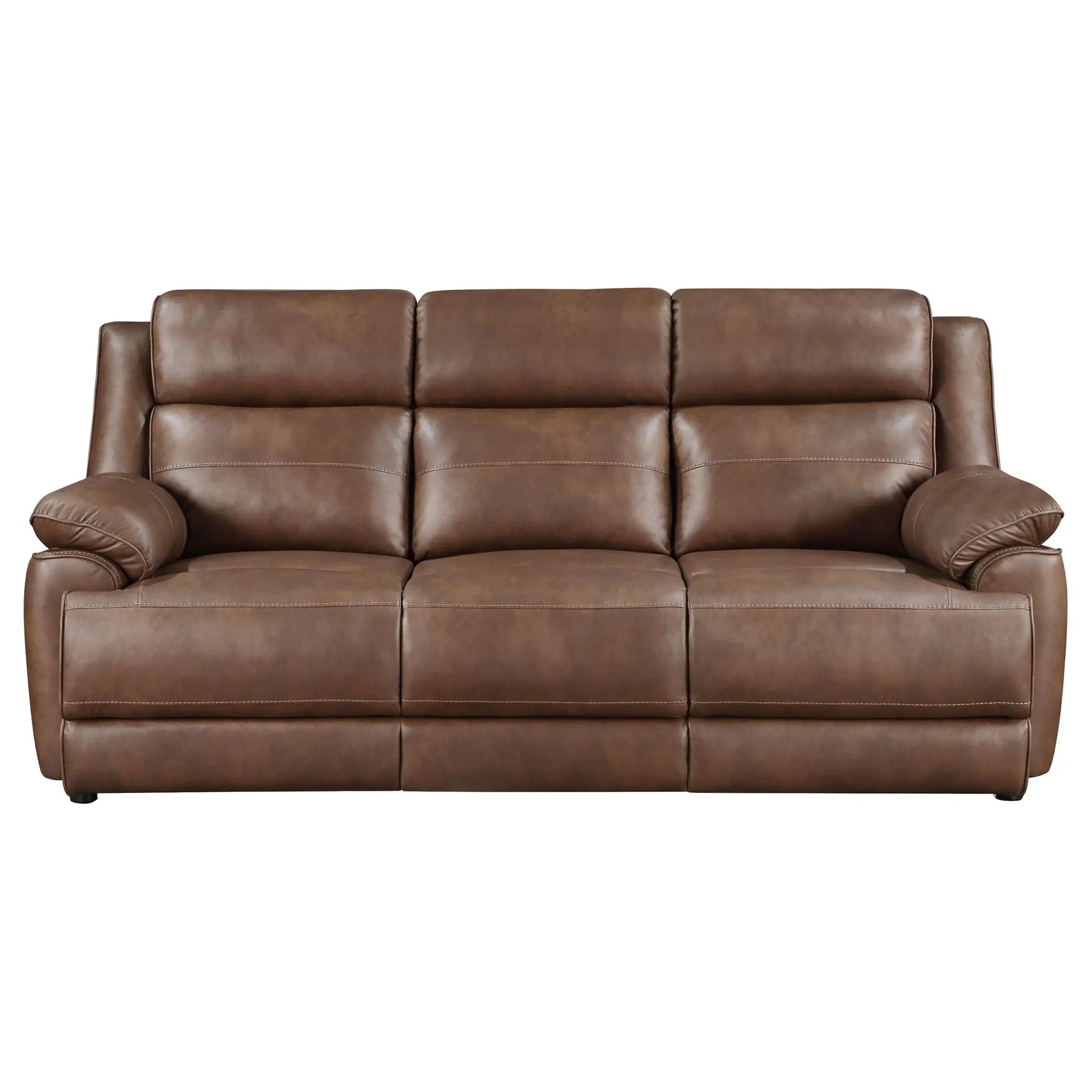 Ellington Upholstered Padded Arm Sofa Dark Brown by Unique Piece Furniture