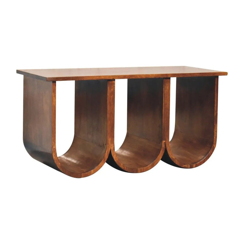 Triple Open Style Coffee Table - Beige / Brown by Unique Piece Furniture