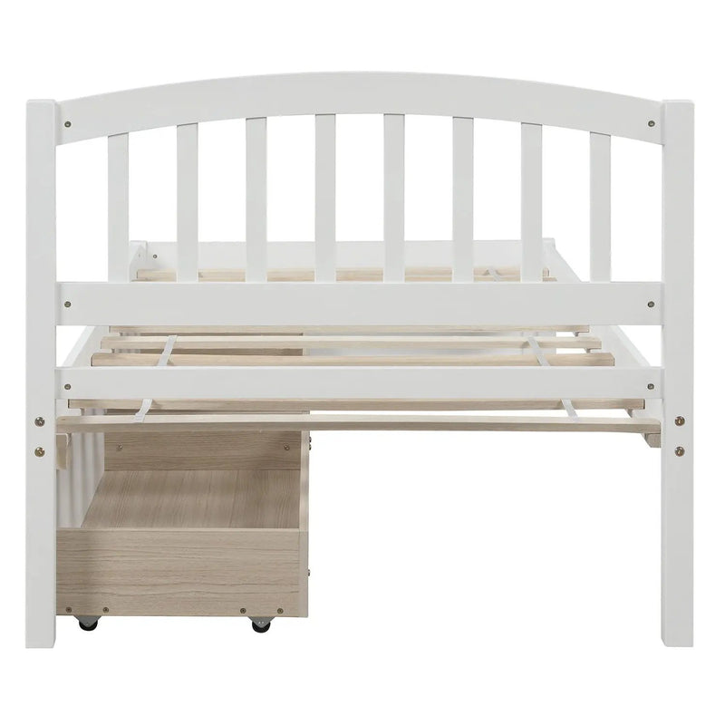 Platform Storage Bed Wood Bed Frame With Two Drawers And Headboard by HouseOfZazla