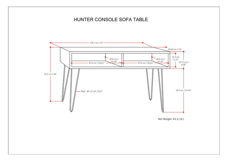 Hunter - Console Sofa Table - Natural by HouseOfZazla