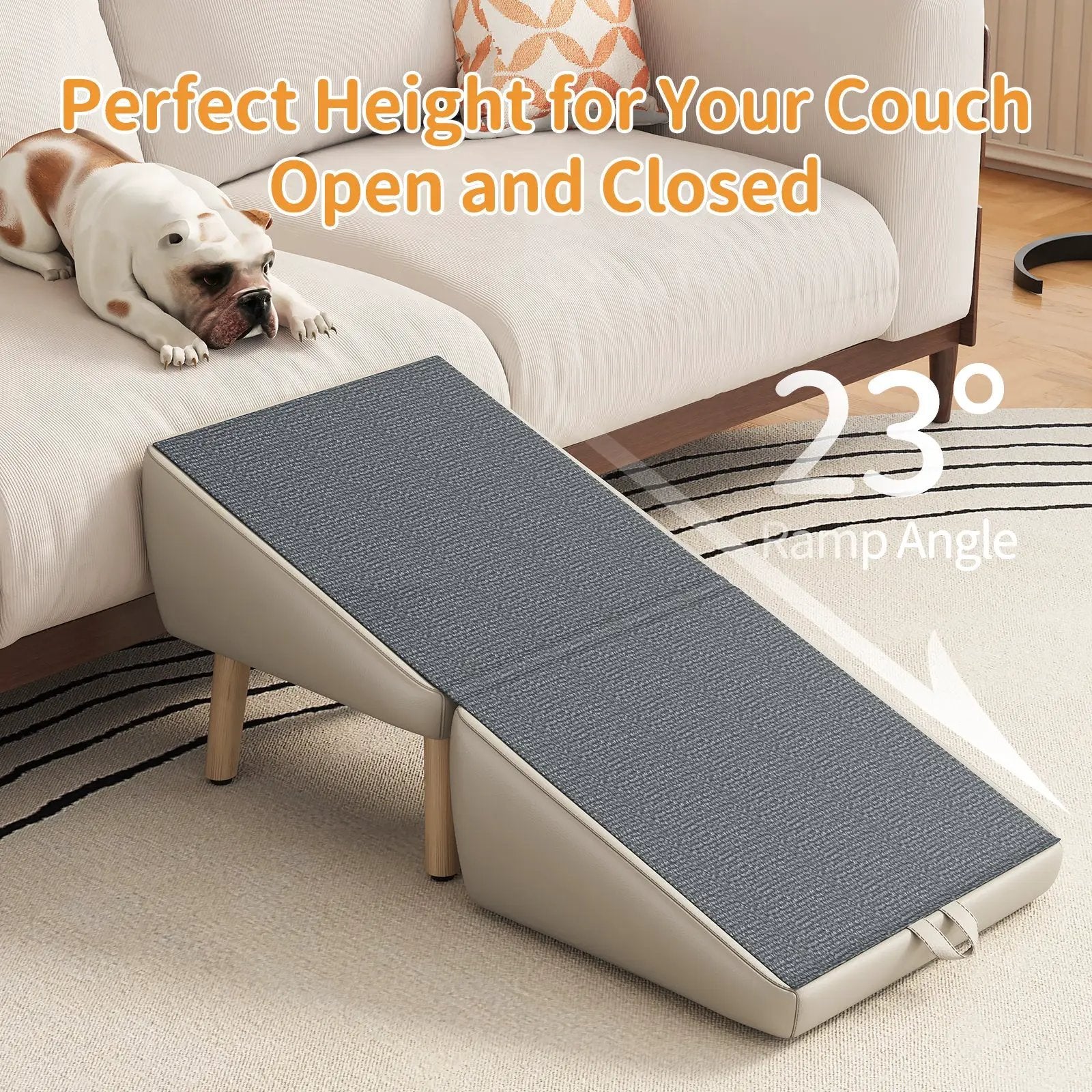 (UPGRADED) Dog Stairs for Small Dogs and Cats, Foldable 2-in-1 Wooden Pet Steps by HouseOfZazla