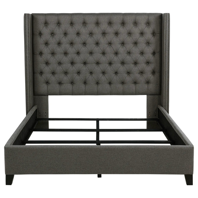 Lendra - Upholstered Wingback Bed With Tufted Headboard by HouseOfZazla