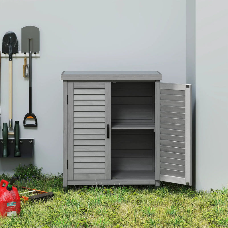Potting Bench With Storage Cabinet And Metal Table Top For Outdoor by HouseOfZazla