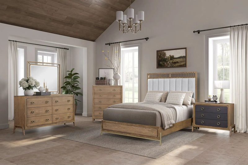 Elegant Design Upholstered And Strap Panel Bed by Unique Piece Furniture