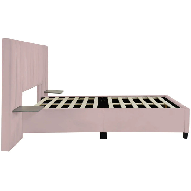 Upholstered Platform Bed With Big Headboard by Unique Piece Furniture