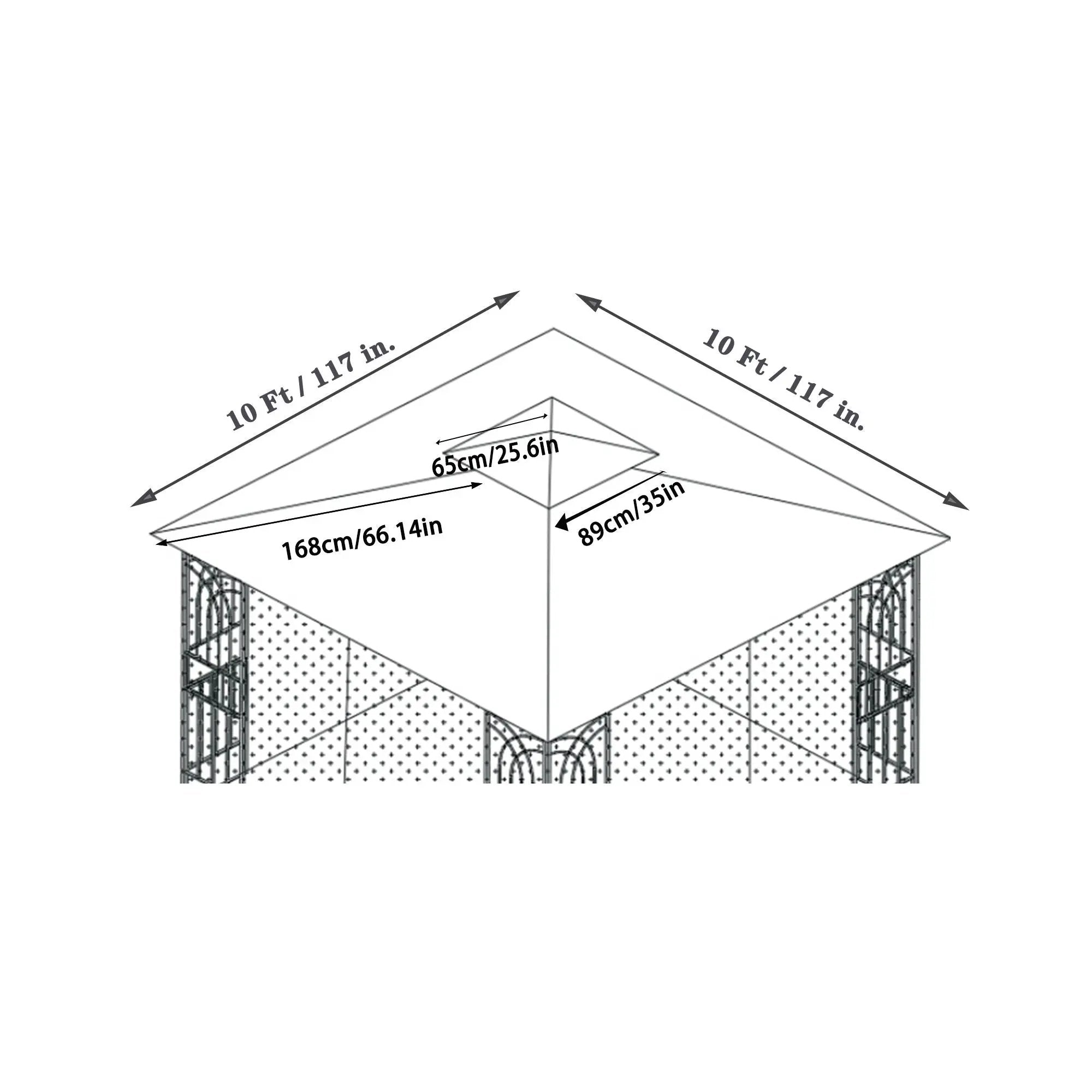 Patio Double Roof Gazebo Replacement Canopy Top Fabric by HouseOfZazla