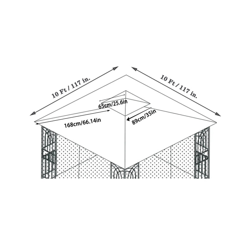 Patio Double Roof Gazebo Replacement Canopy Top Fabric by HouseOfZazla