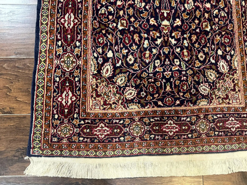 Indo Kashmiri Rug 3x5, Navy Blue, Very Fine 400 KPSI, Pair A by Jewel Rugs