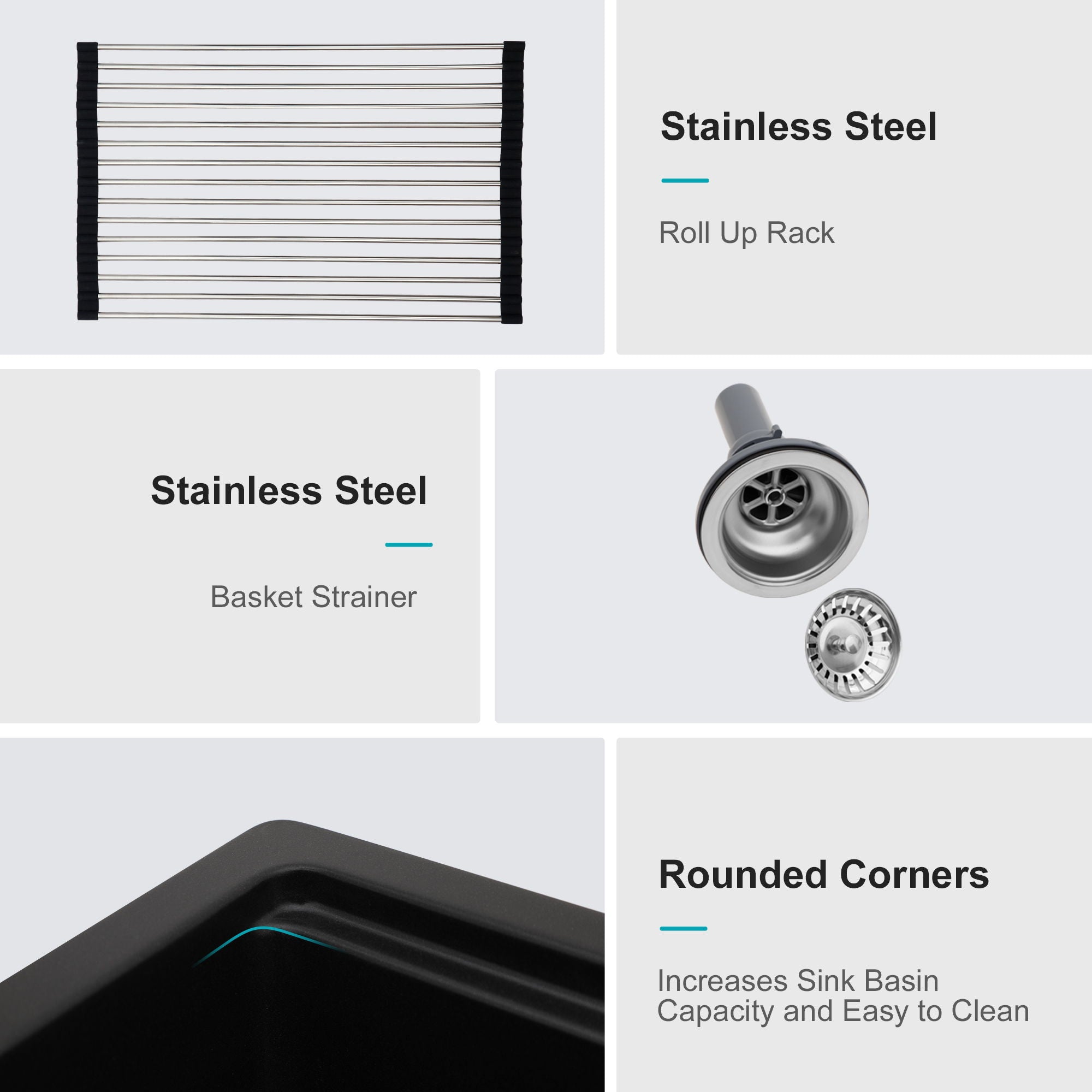 Granite Composite Quartz Kitchen Sink With Workstation Features And Drop In Design by HouseOfZazla