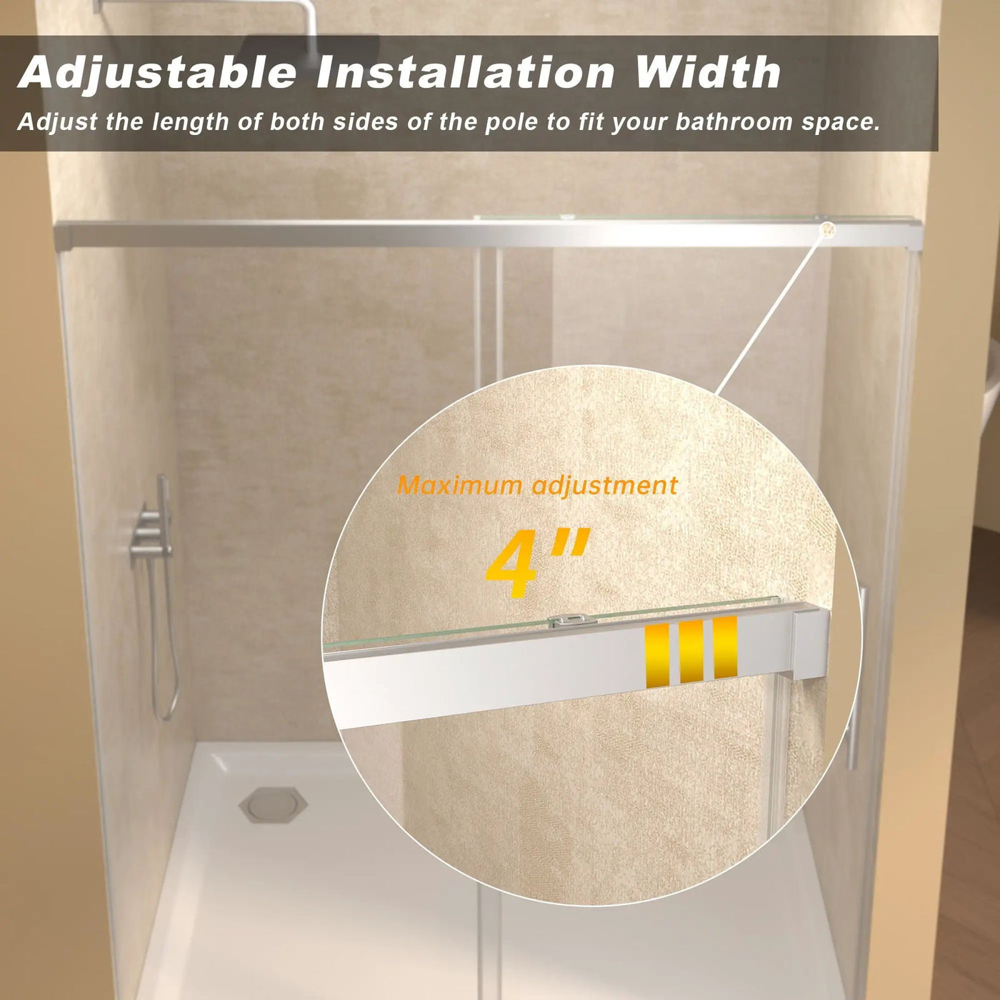 Frameless Single Sliding Shower Door With Handle by HouseOfZazla