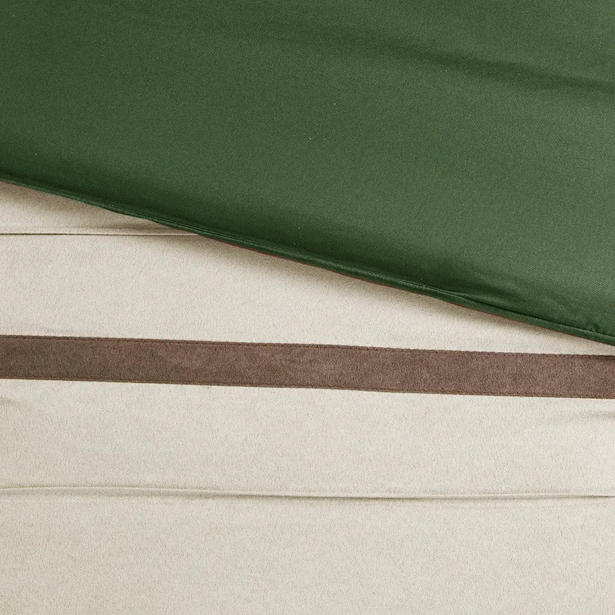 7 Pc Faux Suede Comforter Set Green Queen by HouseOfZazla