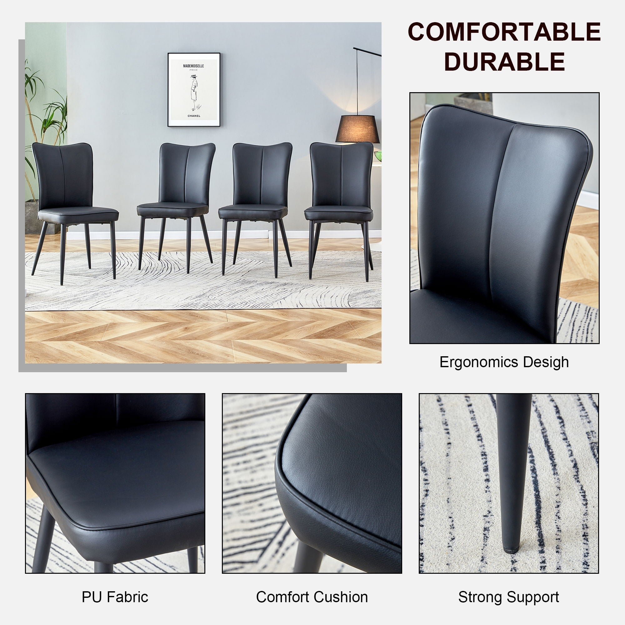 Modern Minimalist Dining Chairs (Set of 2) by HouseOfZazla