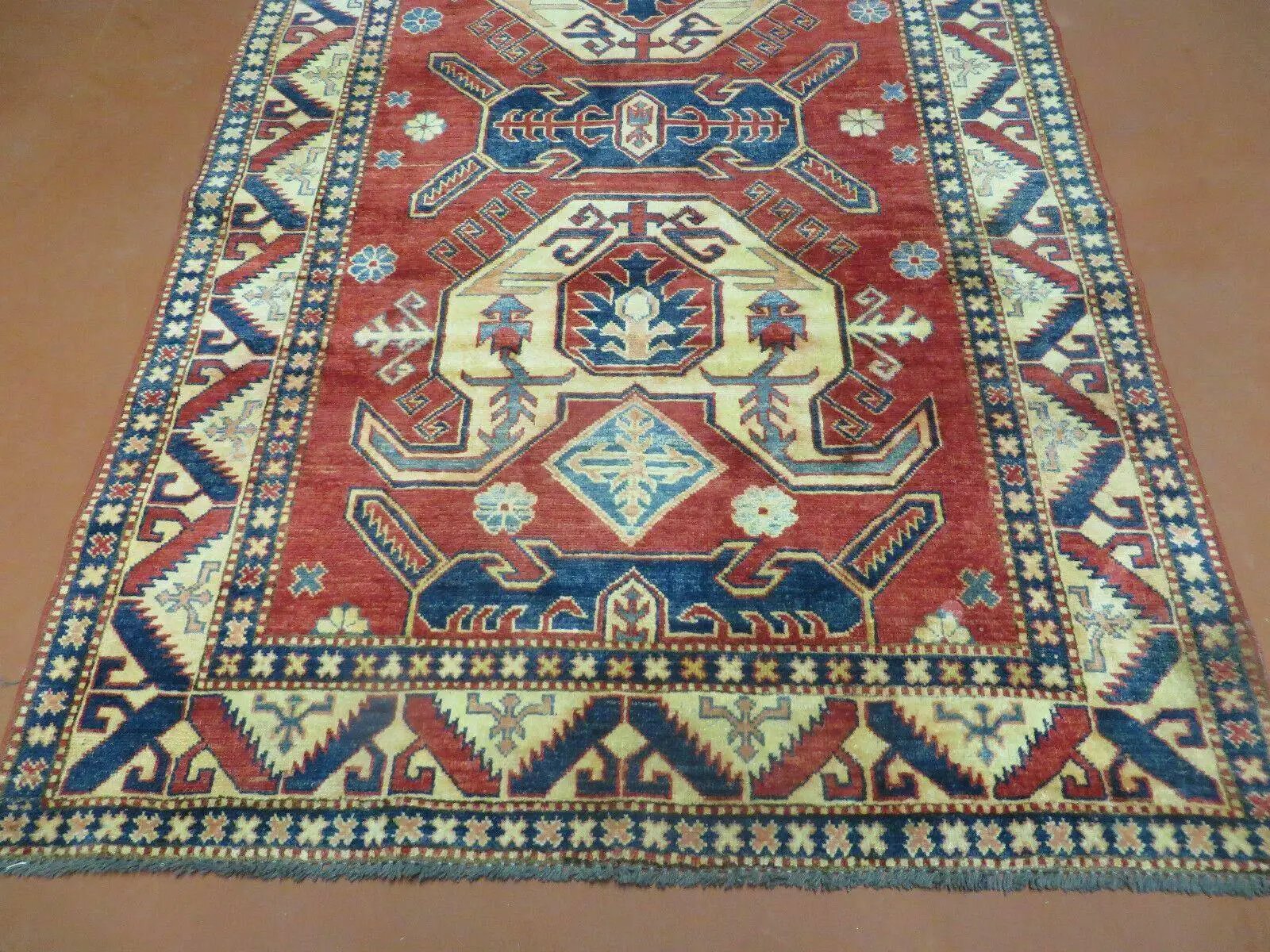 4' X 6' Vintage Handmade Turkish Kazak Pattern Wool Rug Carpet Nice by Jewel Rugs