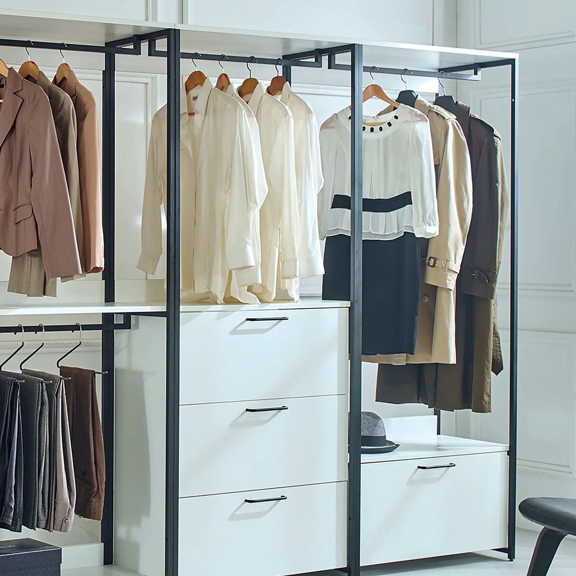 Fiona - Freestanding, Walk-In Closet System - White by HouseOfZazla