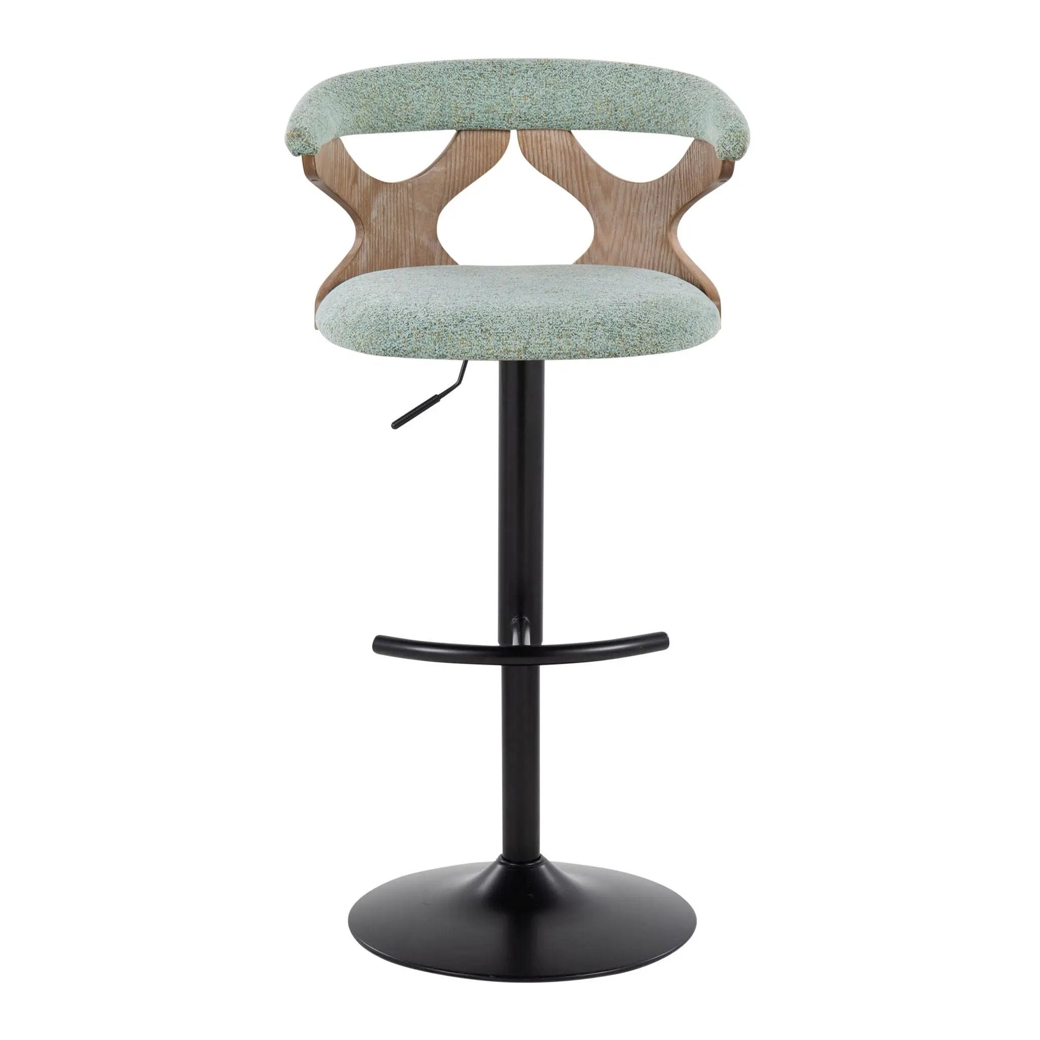 Gardenia - Contemporary Adjustable Barstool With Swivel With Rounded T Footrest (Set of 2) by Unique Piece Furniture