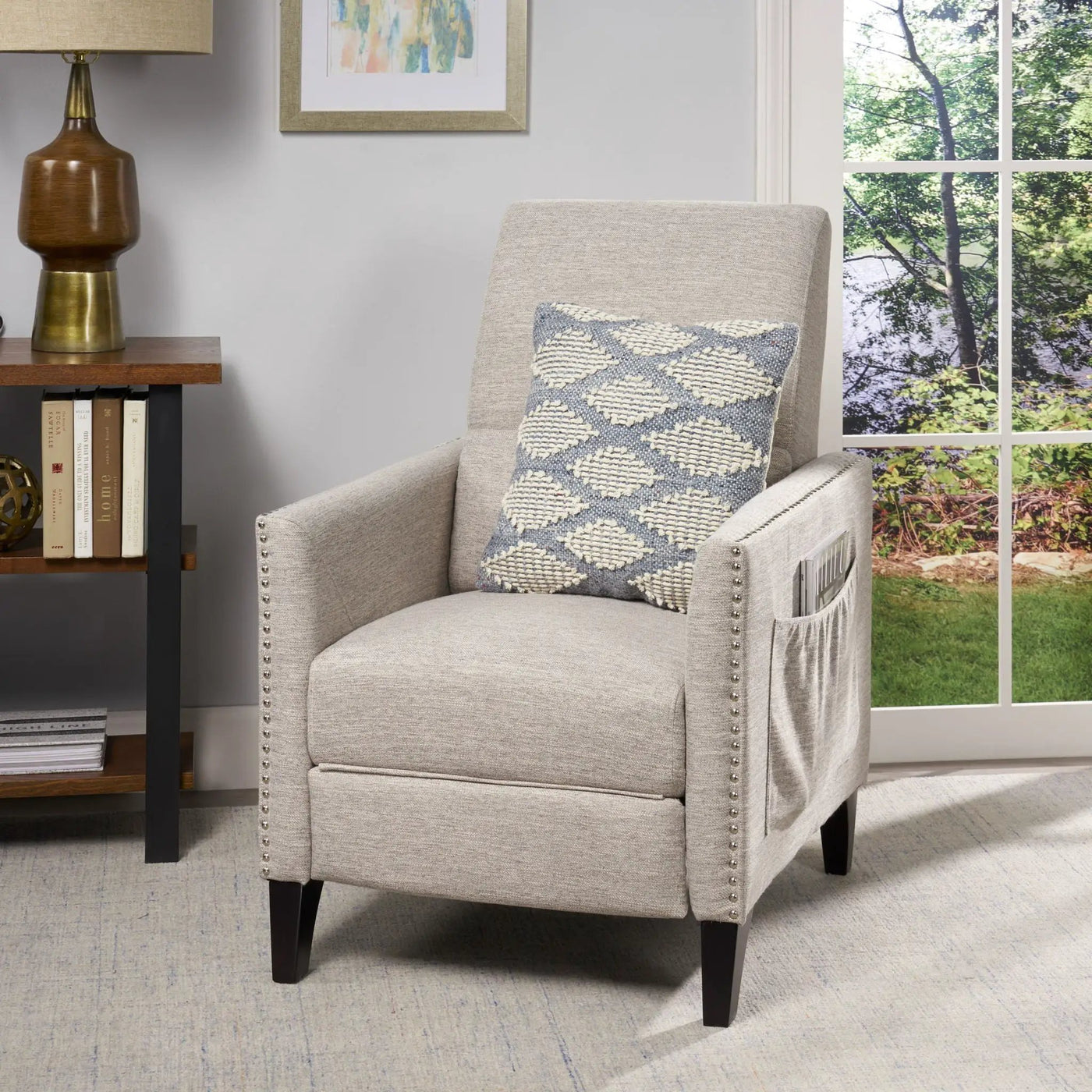 Kiersten Contemporary Fabric Pushback Recliner by HouseOfZazla