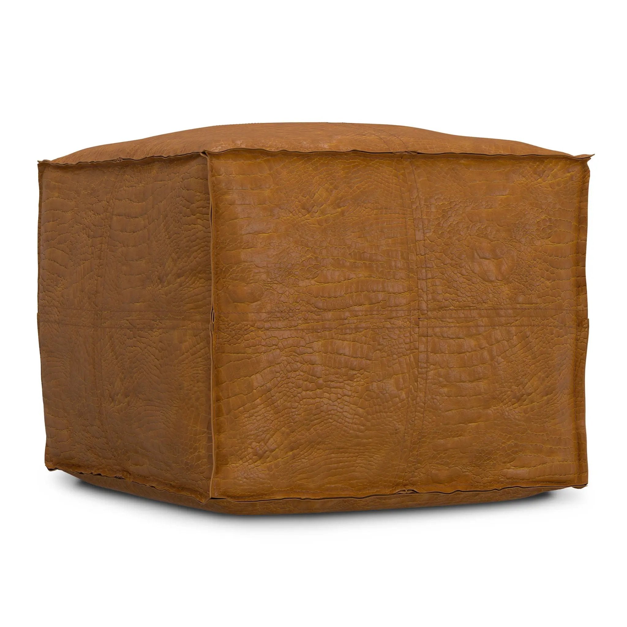 Brody - Square Pouf - Tan by HouseOfZazla