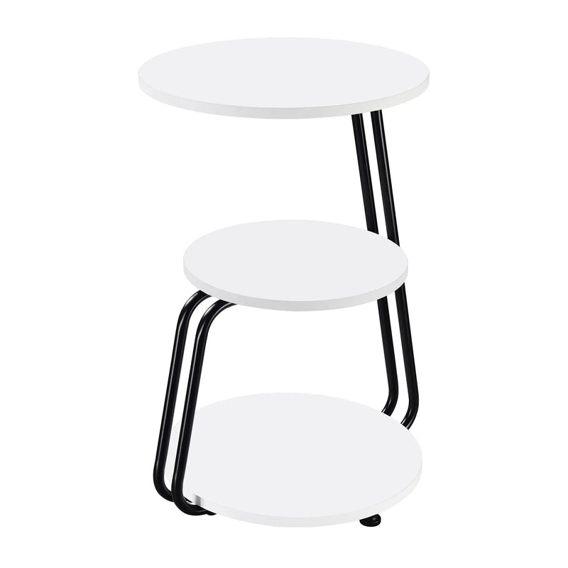 Hilly 3-tier Round Accent Side Table White and Black by Unique Piece Furniture