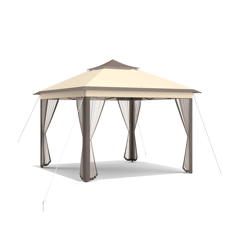 11 x 11 Feet 2-Tier Pop-Up Gazebo Tent Portable Canopy Shelter Carry Bag Mesh by DirectDeals