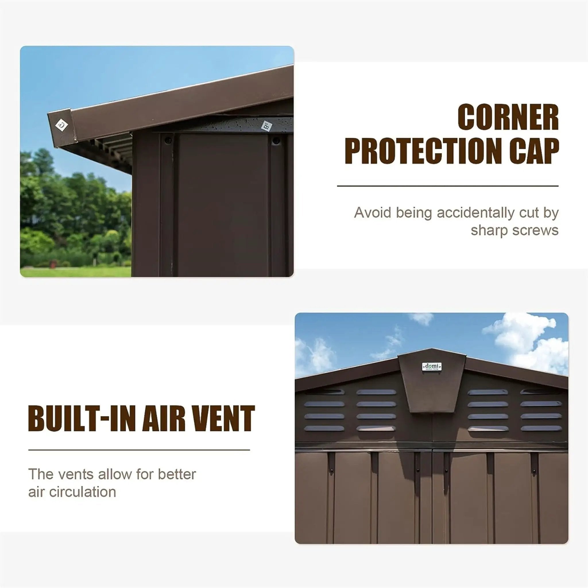 [11X12FT] Outdoor Backyard Storage Metal Shed With Galvanized Steel Frame, Windows, And Lockable Doors (SAK60167) by SAKSBY WHOLESALE