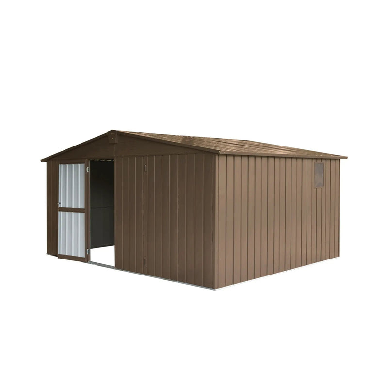 [11X12FT] Outdoor Backyard Storage Metal Shed With Galvanized Steel Frame, Windows, And Lockable Doors (SAK60167) by SAKSBY WHOLESALE