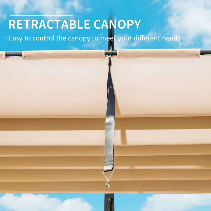 [11X16FT] Alora Heavy-Duty Outdoor Retractable Aluminum Pergola With Weather-Resistant Canopy (SAK91853) by SAKSBY WHOLESALE