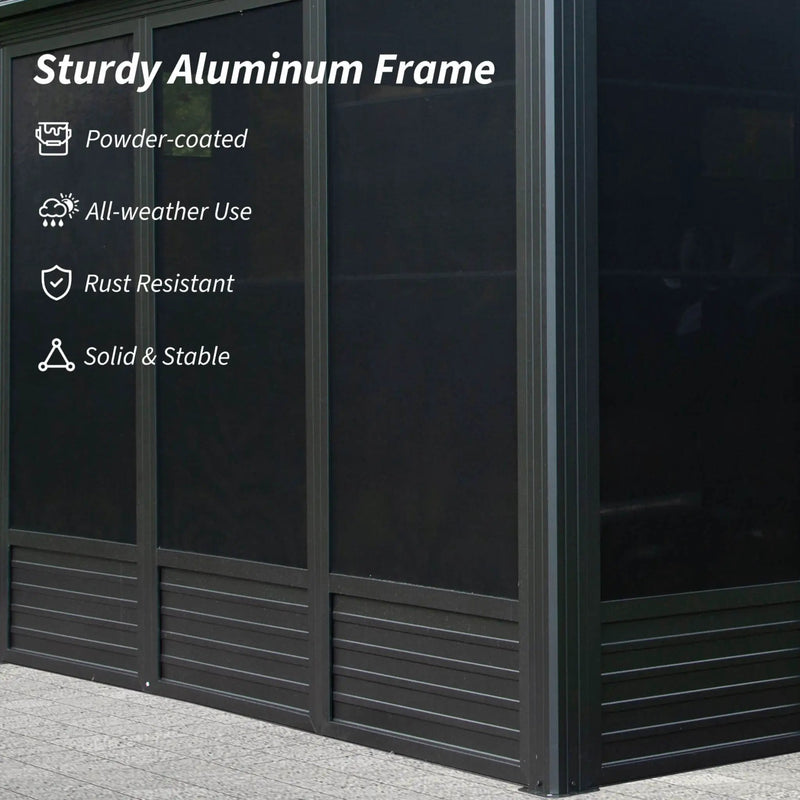 [11X21FT] Alora Outdoor All-Season Solarium Sunroom Gazebo With Galvanized Steel Roof (SAK42018) by SAKSBY WHOLESALE