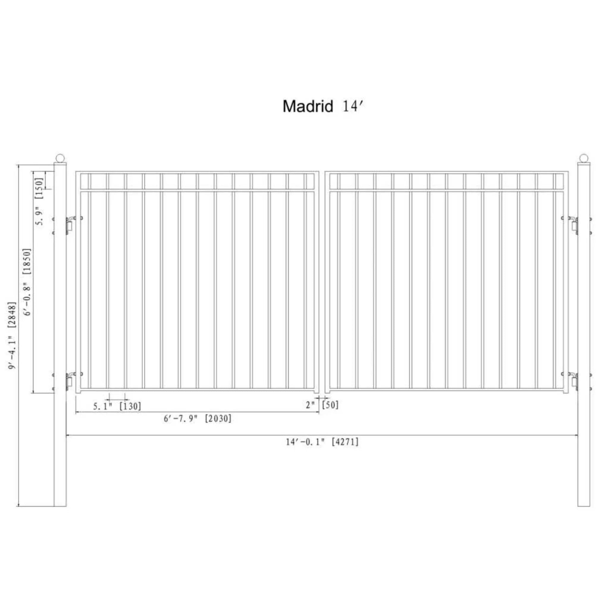 [12-18FT] Heavy-Duty Madrid-Style Premium Steel Dual-Swing Driveway Gate (SAK38546) by SAKSBY WHOLESALE