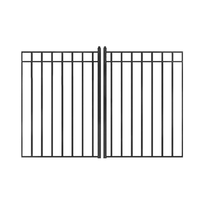[12-18FT] Heavy-Duty Madrid-Style Premium Steel Dual-Swing Driveway Gate (SAK38546) by SAKSBY WHOLESALE