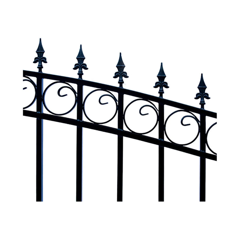 [12-18FT] Heavy-Duty London-Style Powder-Coated Galvanized Steel Dual-Swing Driveway Gate (SAK48520) by SAKSBY WHOLESALE