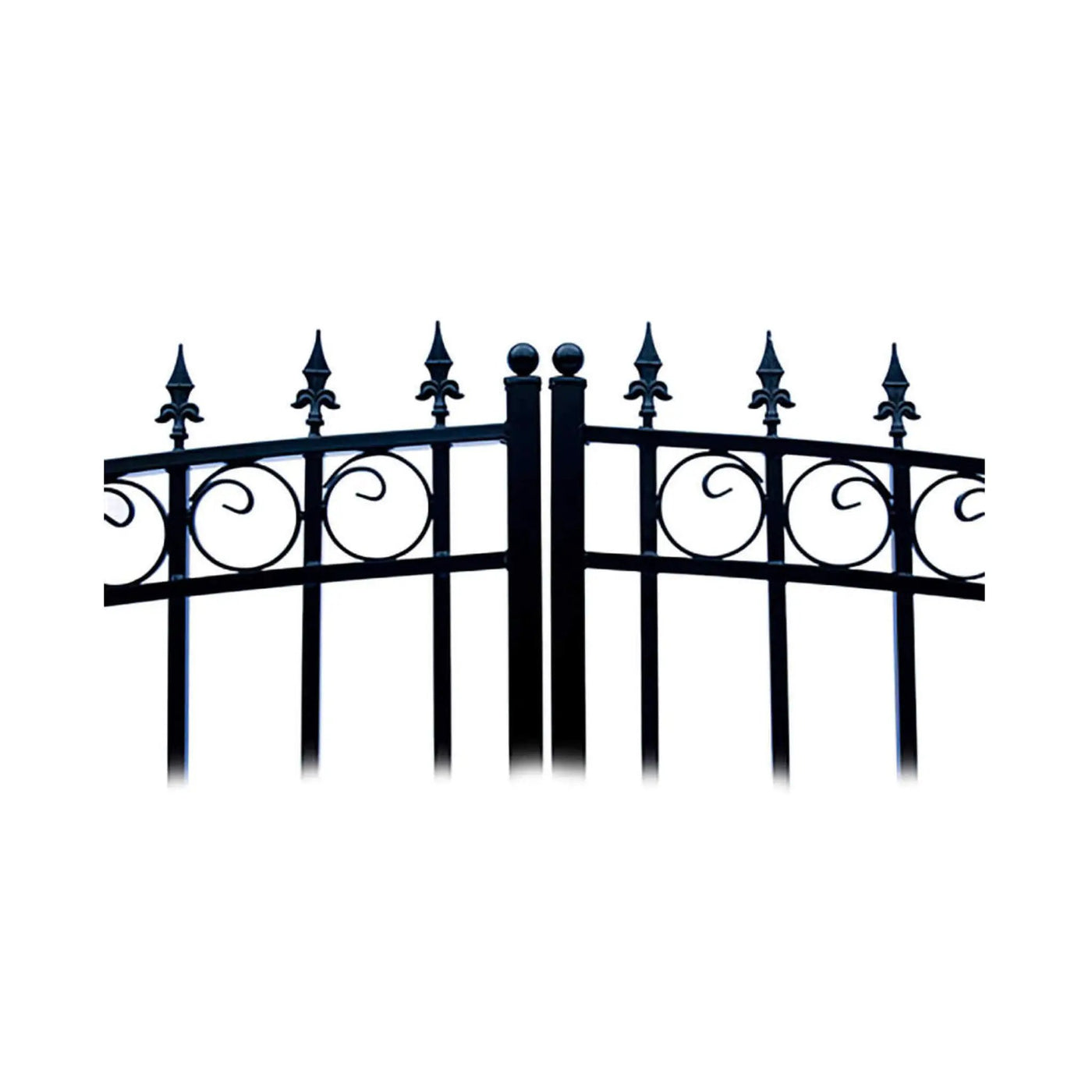 [12-18FT] Heavy-Duty London-Style Powder-Coated Galvanized Steel Dual-Swing Driveway Gate (SAK48520) by SAKSBY WHOLESALE