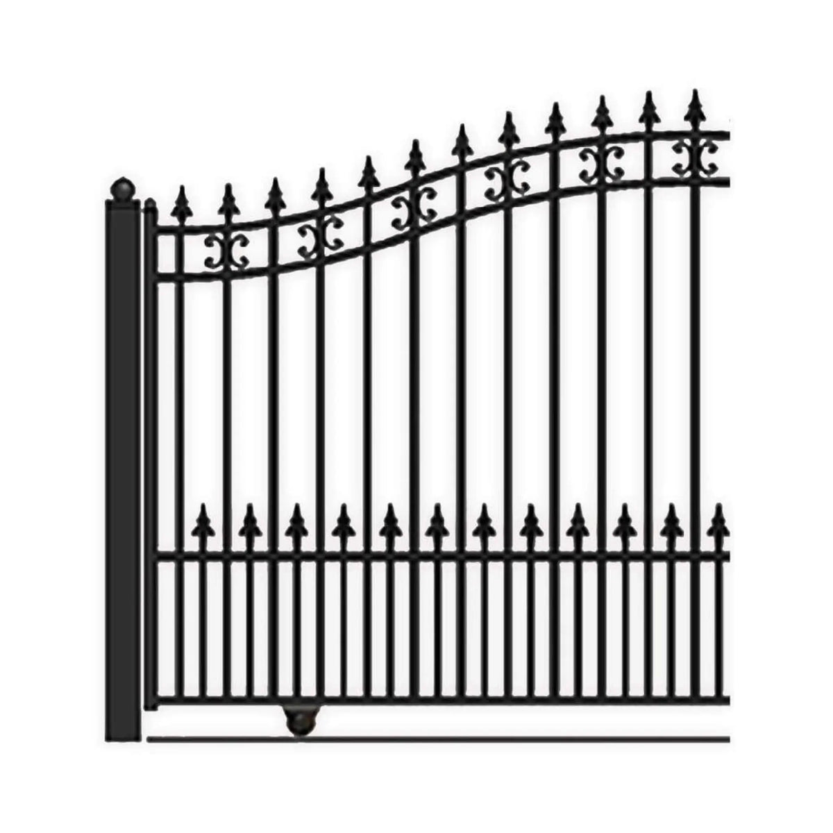 [12-18FT] Heavy-Duty St. Louis-Style Steel Sliding Driveway Gate (SAK64978) by SAKSBY WHOLESALE
