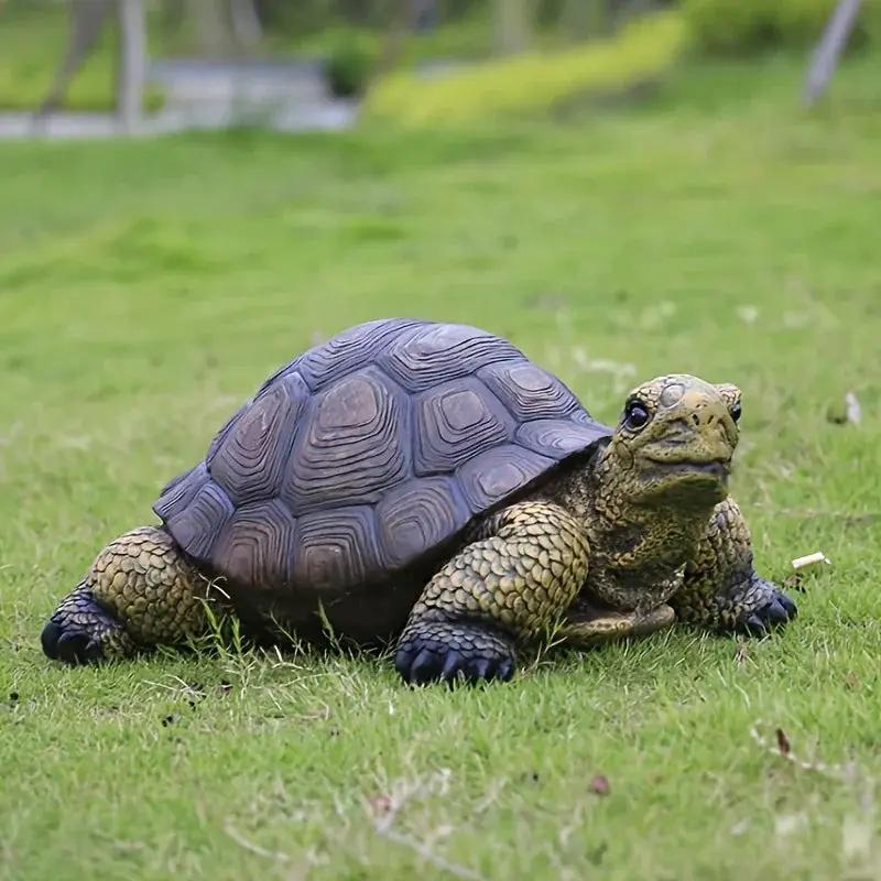 12.6 Inch Realistic Resin Turtle Garden Statue Outdoor Sculpture by House Of Avana