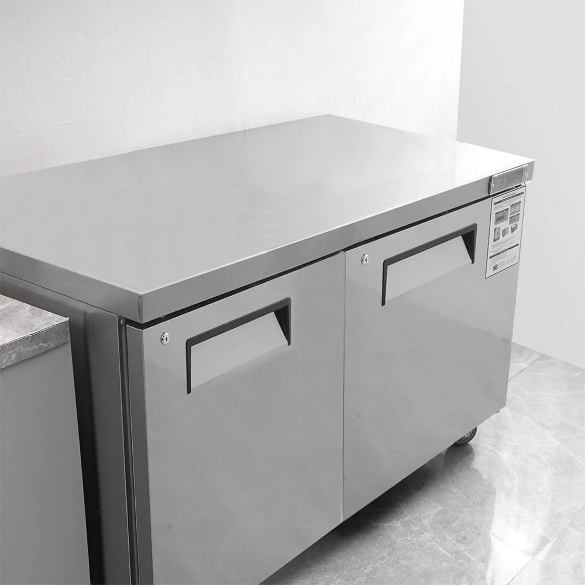 12.9 Cu.Ft 2-Door 48-Inch Commercial Stainless Steel Worktop Undercounter Refrigerator (SAK26049) by SAKSBY WHOLESALE