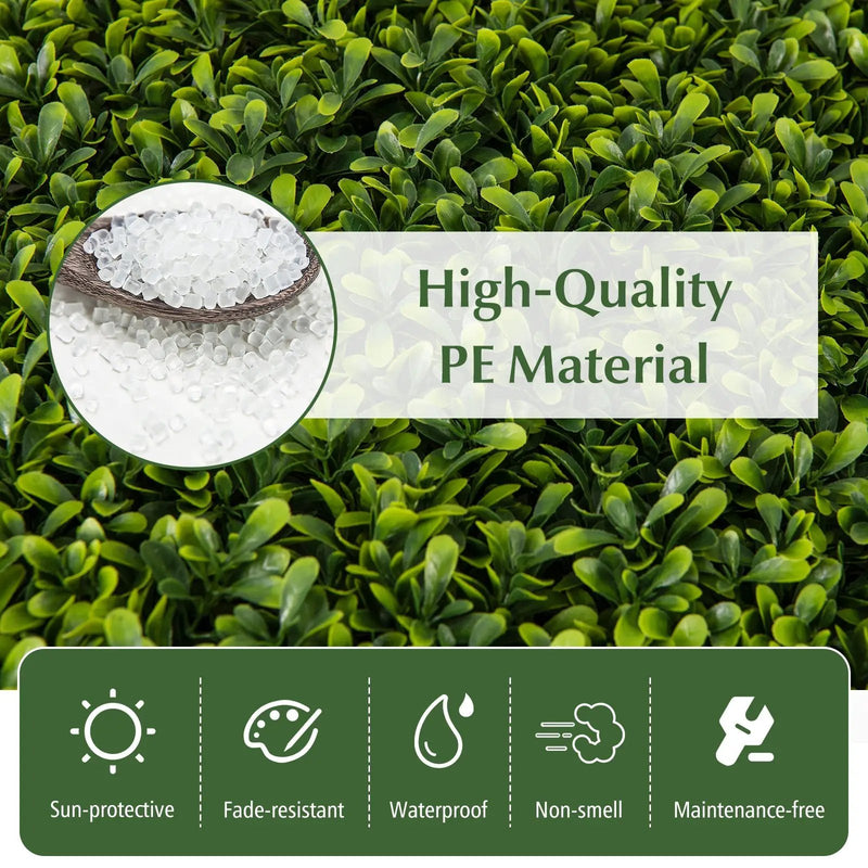 12-Pieces 20 Inch x 20 Inch Artificial Hedge Boxwood Panels by DirectDeals