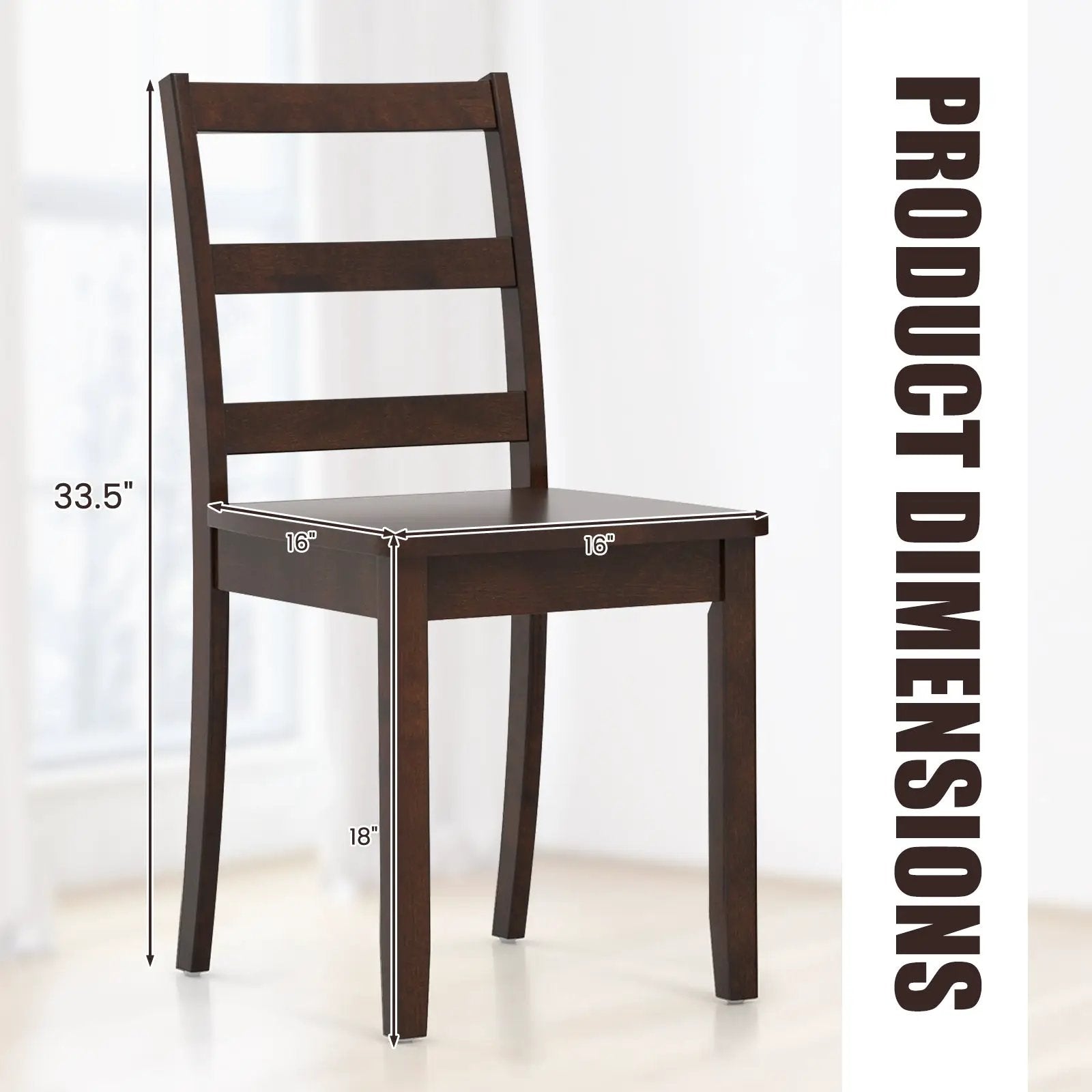 Set of 2 Wood Dining Chairs with Solid Rubber Wood Legs by DirectDeals