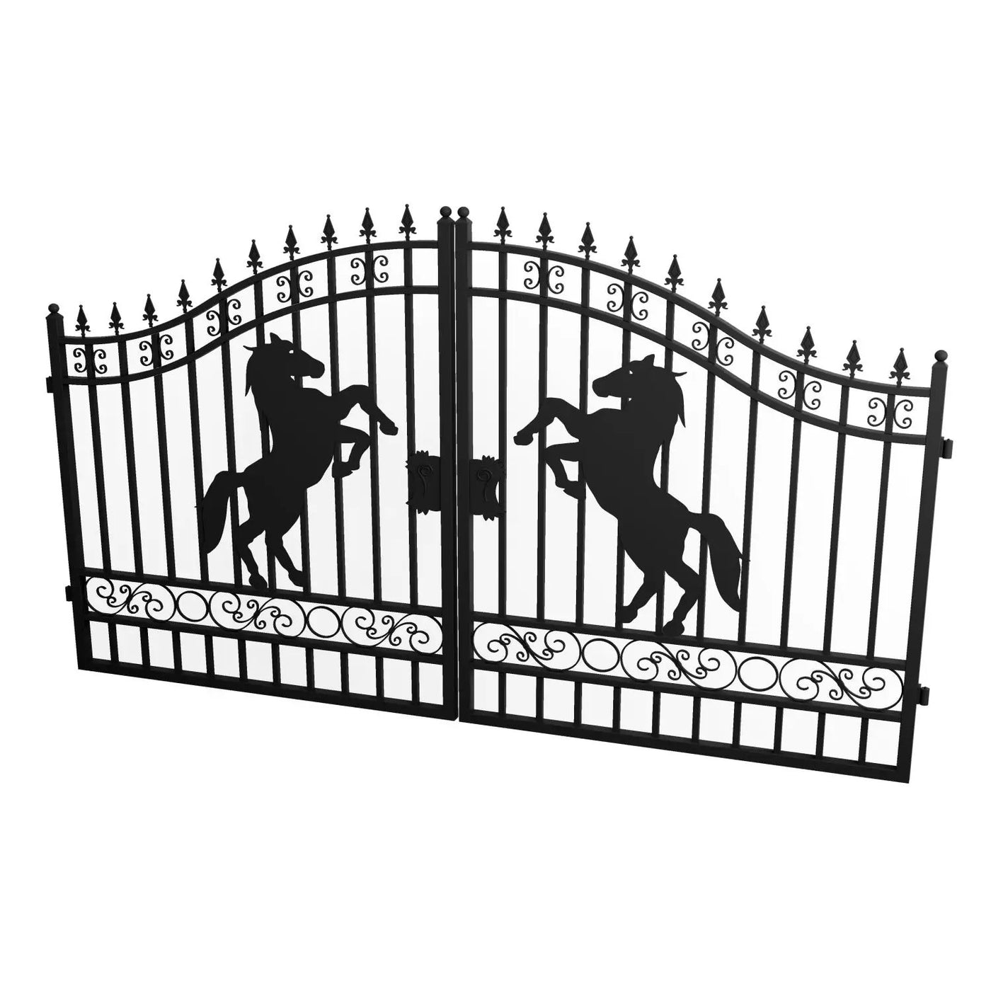 12x8 ft Dual Swing Driveway Steel Gate by Chery Industrial