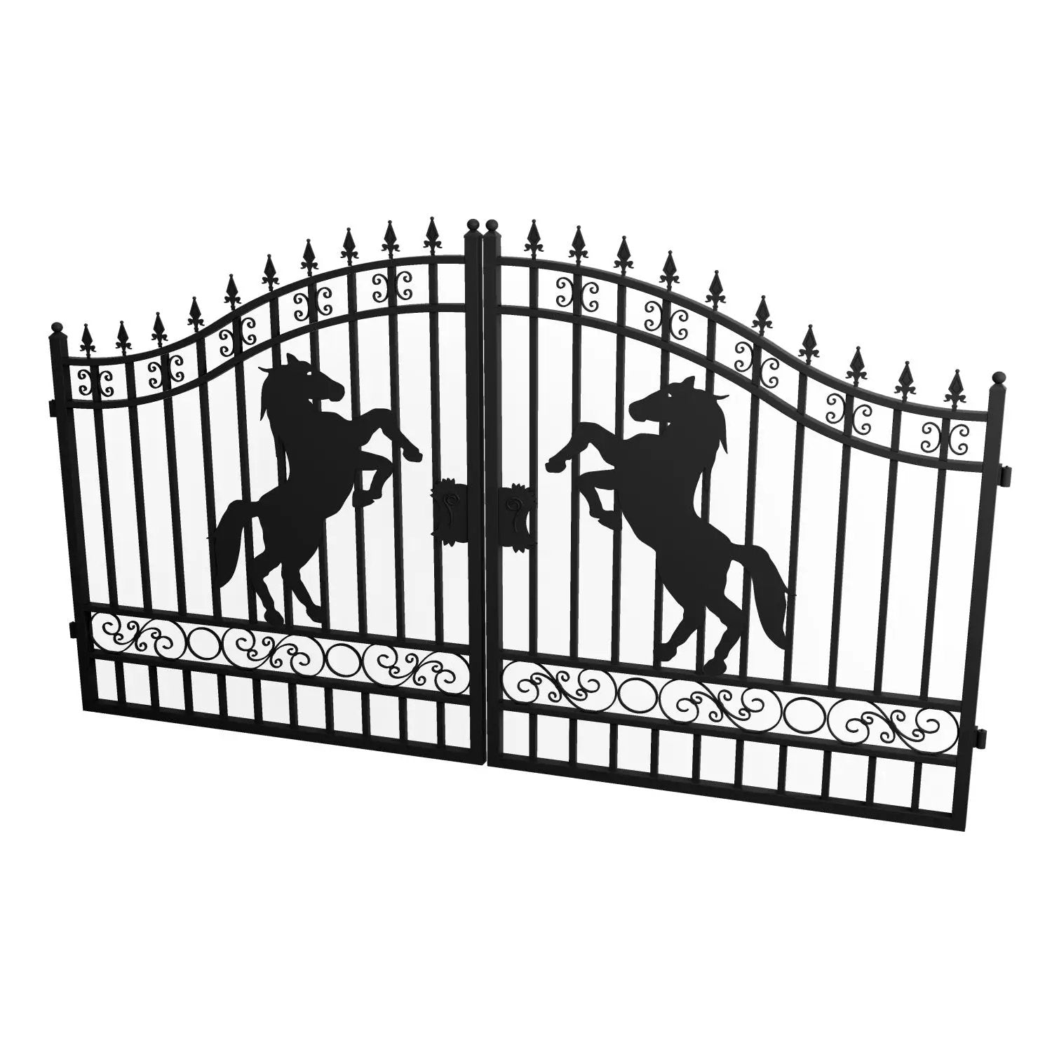 12x8 ft Dual Swing Driveway Steel Gate by Chery Industrial