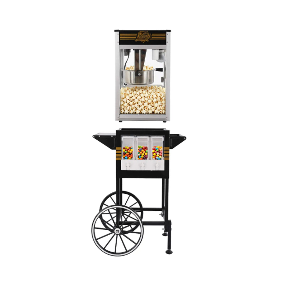 12-Ounce Commercial Retro Popcorn Machine Cart With Candy Boxes (SAK80954) by SAKSBY WHOLESALE