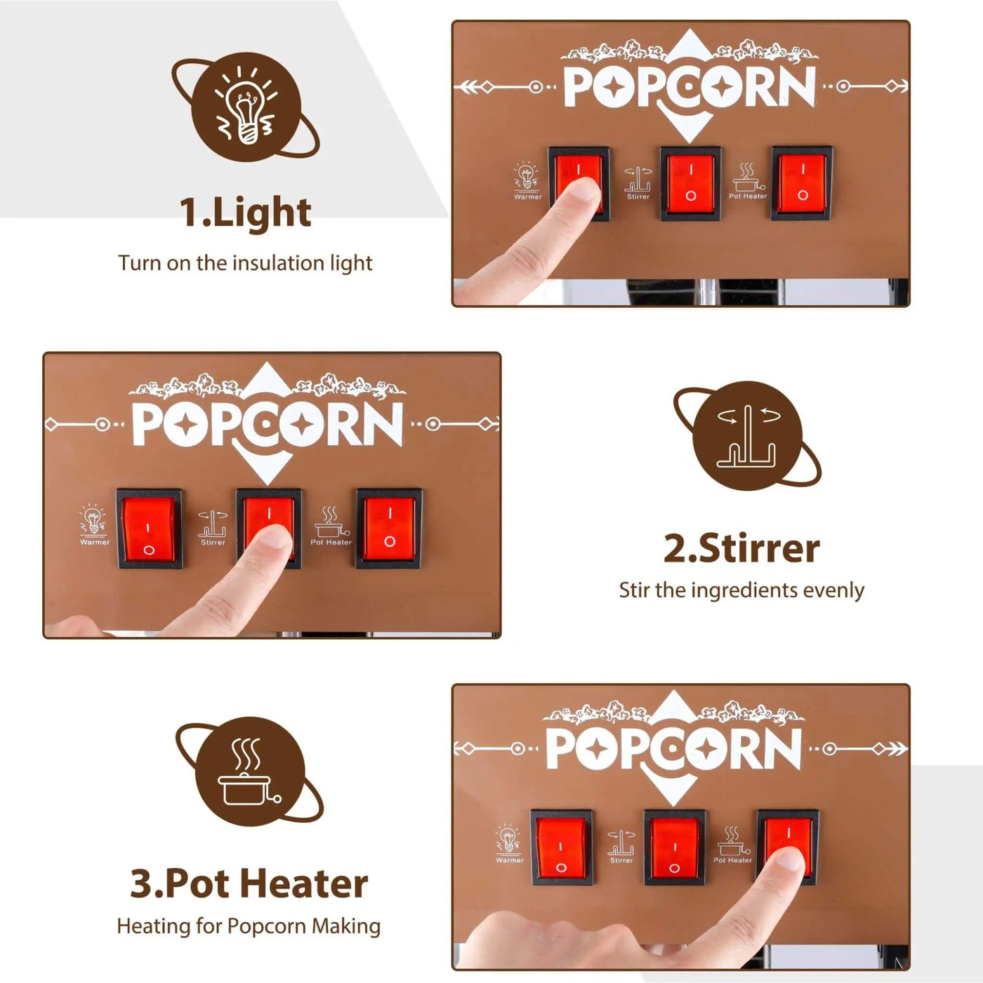 12-Ounce Commercial Retro Popcorn Machine Cart With Candy Boxes (SAK80954) by SAKSBY WHOLESALE