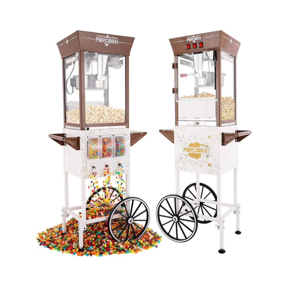 12-Ounce Commercial Retro Popcorn Machine Cart With Candy Boxes (SAK80954) by SAKSBY WHOLESALE