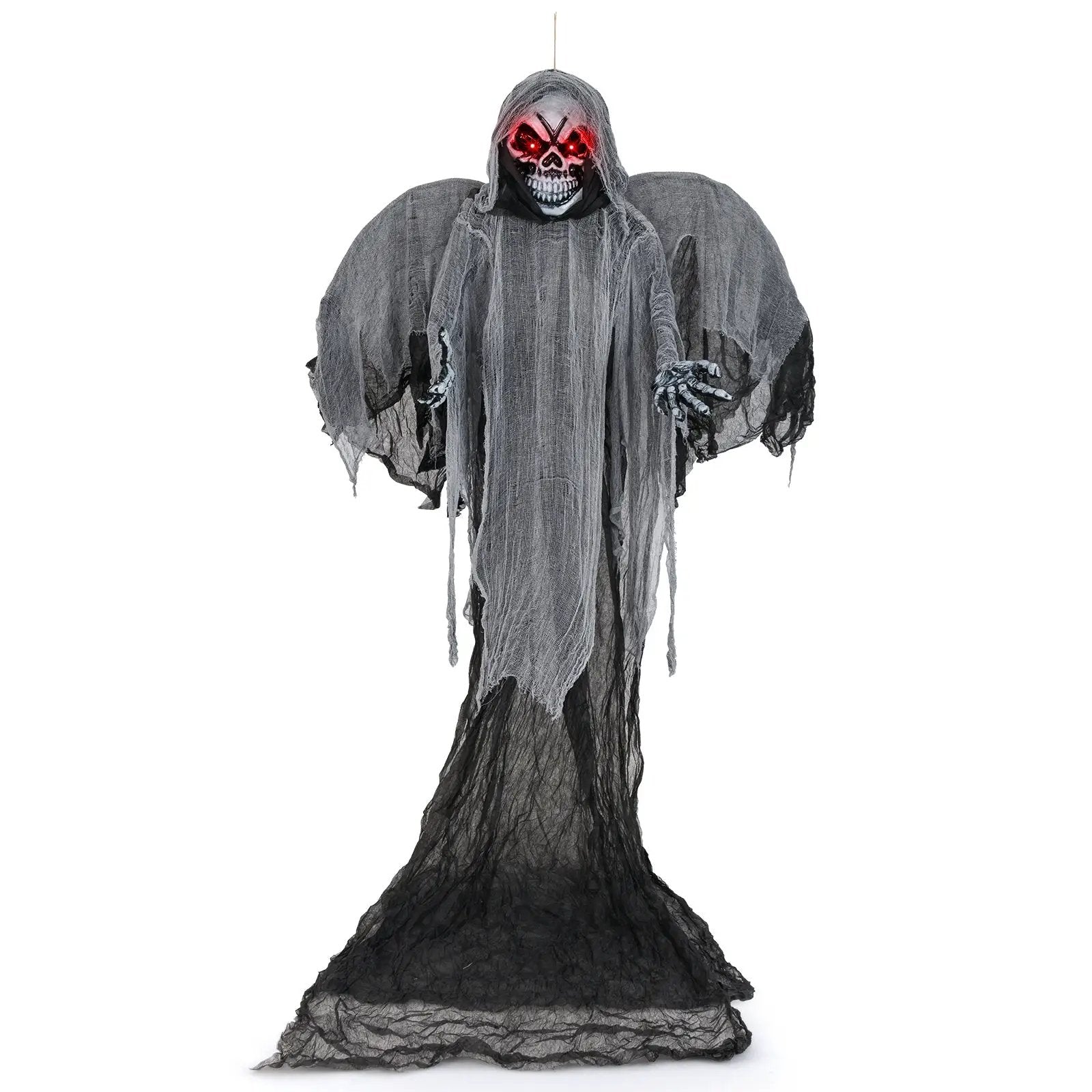 12.1 Ft Skeleton Ghost with Flickering Red Eyes and Scary Sounds by DirectDeals