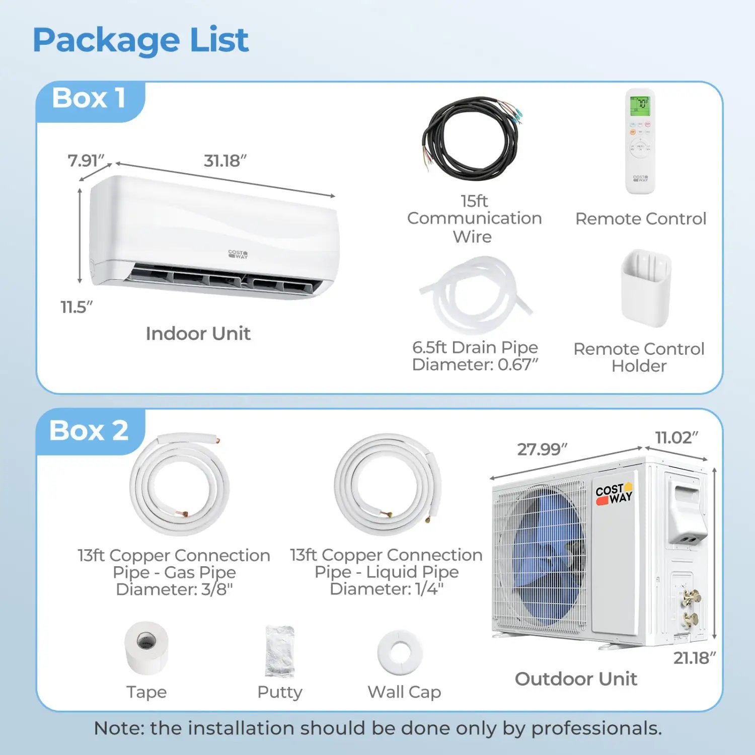 12000 BTU 17 SEER2 208-230V Mini Split Air Conditioner with Heat Pump by DirectDeals