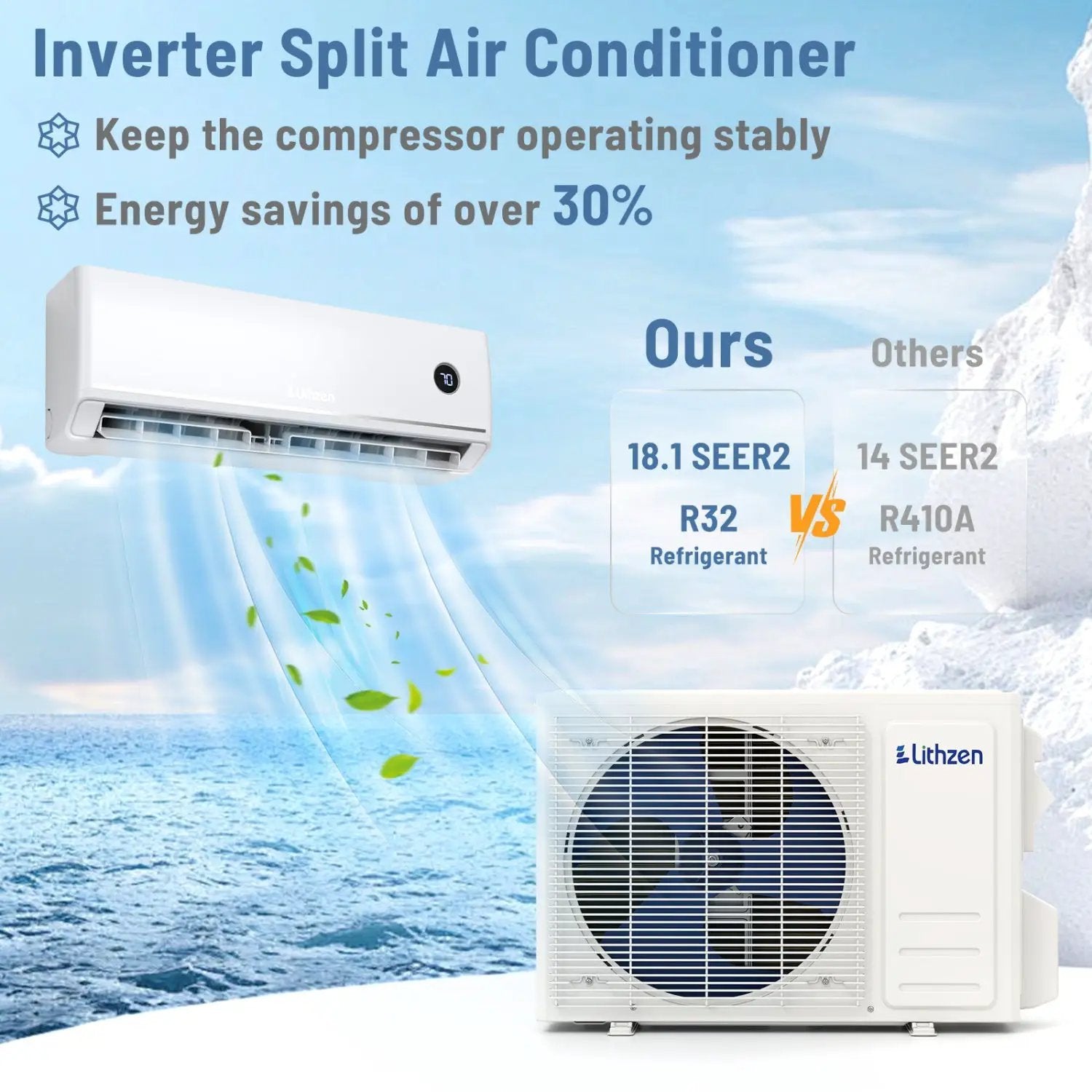 12000 BTU 18.1 SEER2 115V Mini Split Air Conditioner Works with Alexa by DirectDeals